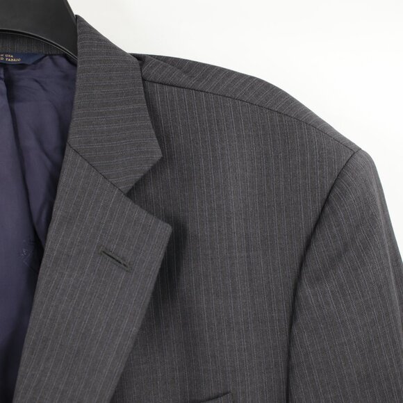 Brooks brothers sport coat men's 42R 1818 madison Saxxon wool striped gray - Picture 3 of 16
